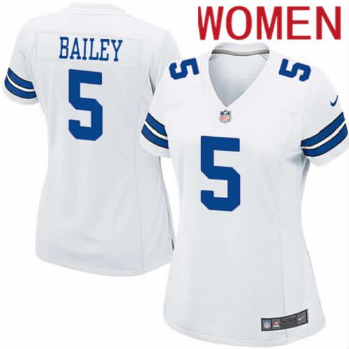 Women Dallas Cowboys 5 Dan Bailey Nike White Team Game NFL Jersey